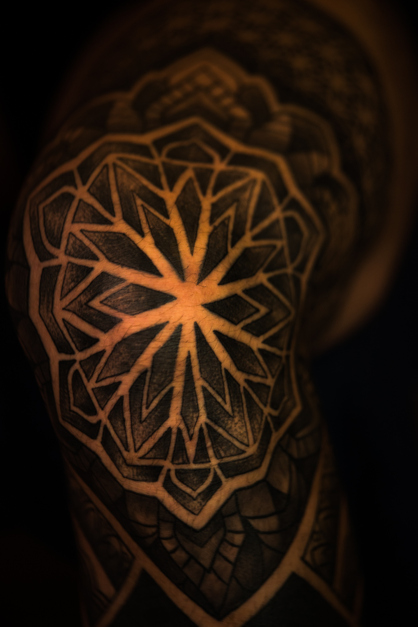 Catherine Shiflett Photography, close-up detail of sacred geometry tattoos, sleeve, shot on Nikon D800