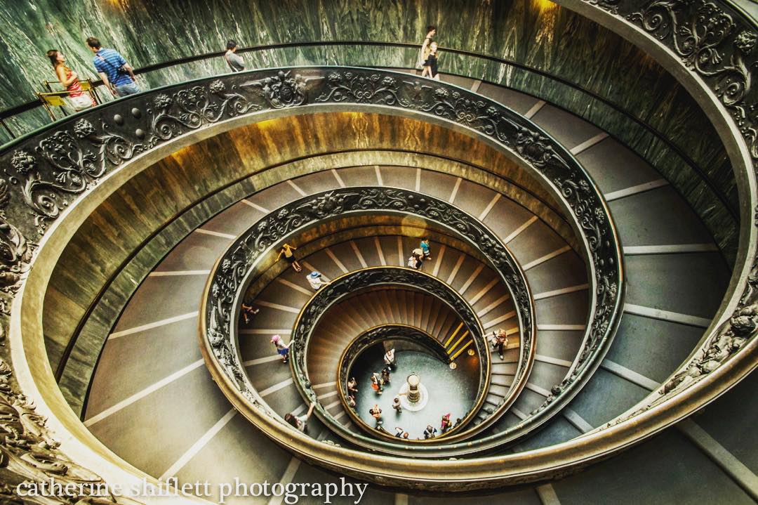 Catherine Shiflett Photography, spiral staircase, Rome, shot on Nikon D800