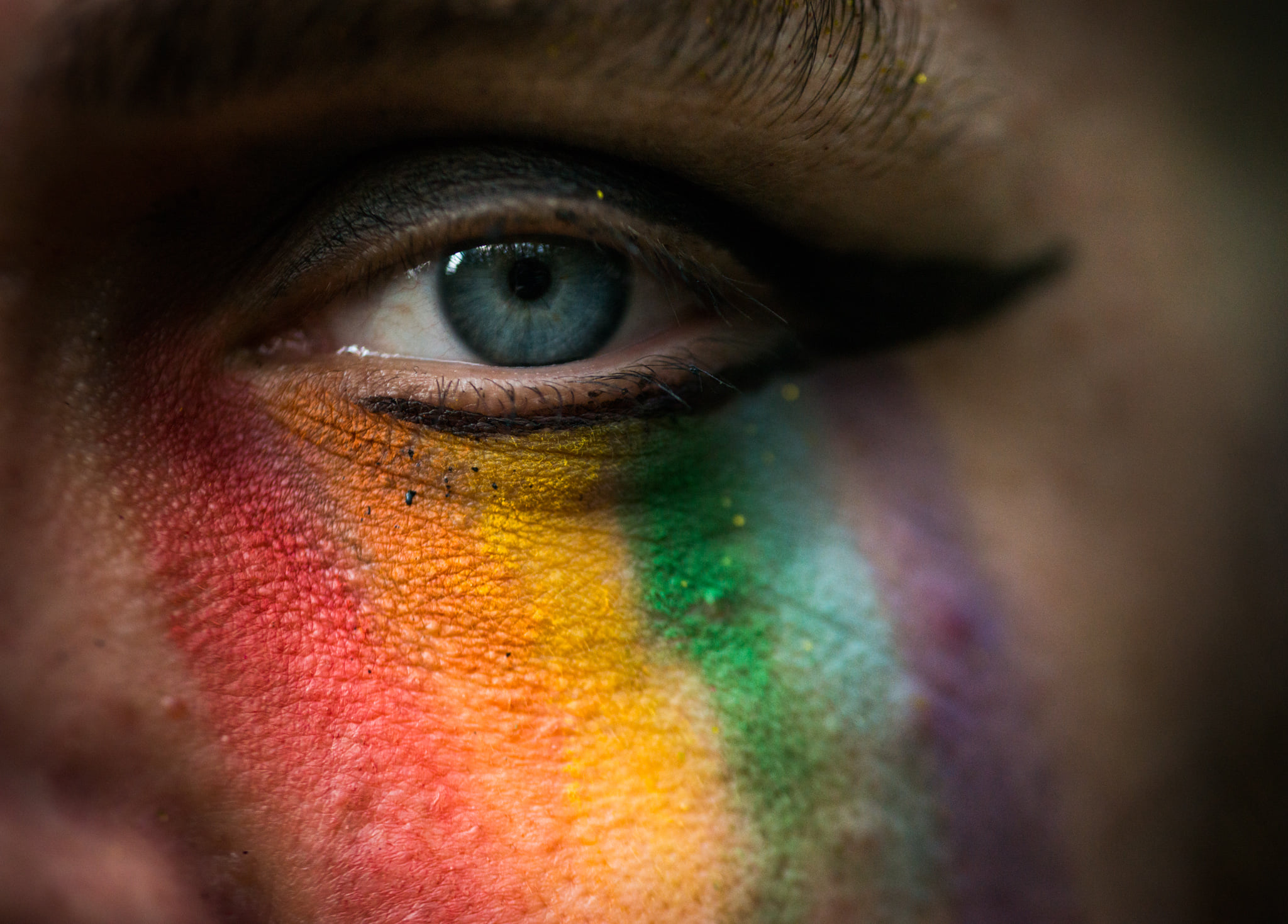 Catherine Shiflett Photography, model portrait shoot, pride, close-up eye details, shot on Nikon D800